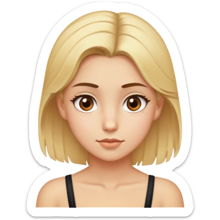 Brown-eyed girl with blond hair up to her chest sticker