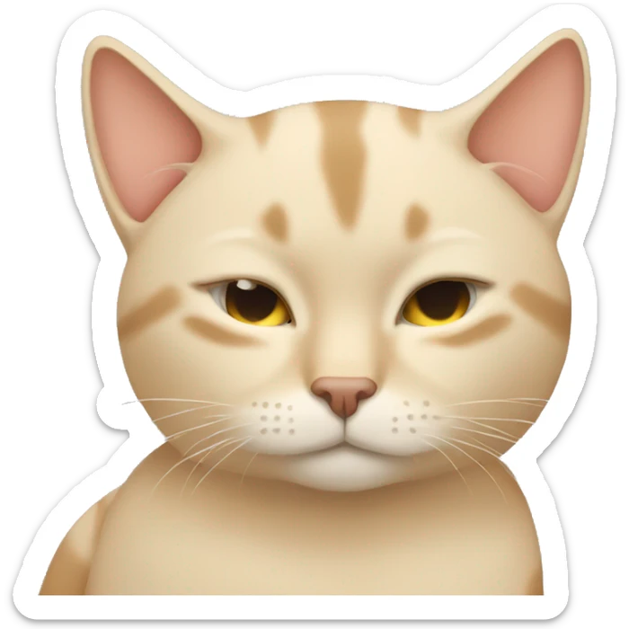 sleeping beige cat  sticker