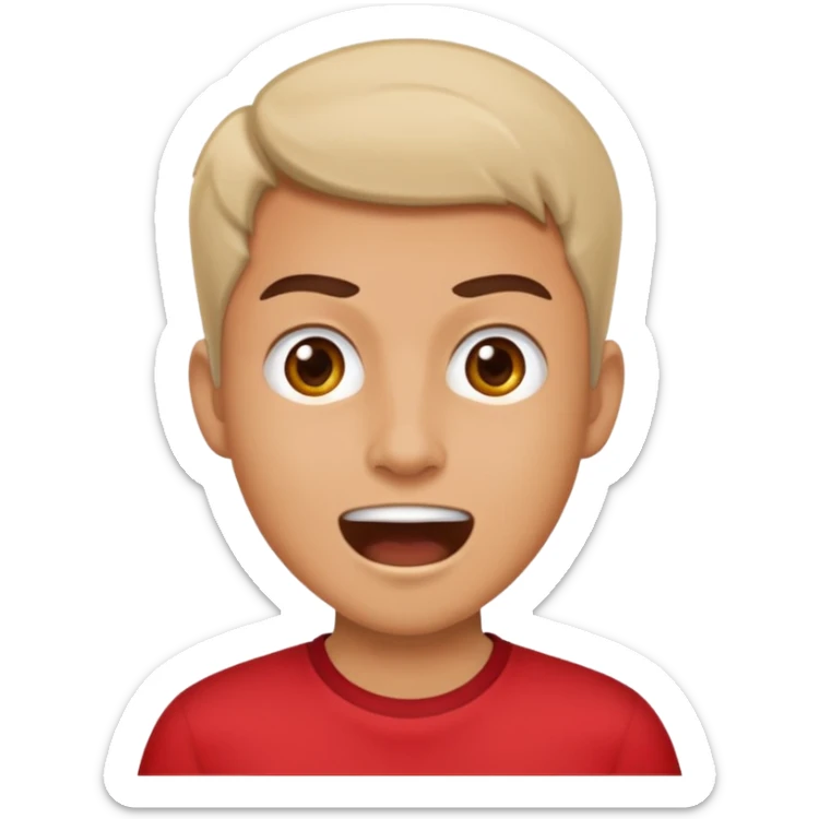 Tourist Character in Red Shirt with A slight expression of excitement and urgency sticker