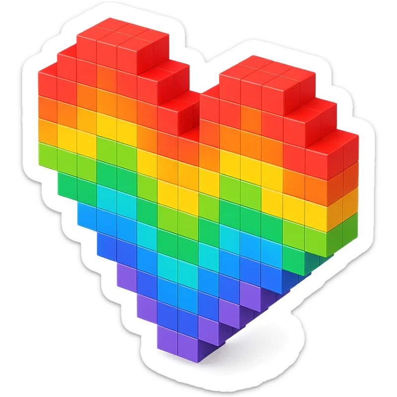 Heart rainbow  sticker