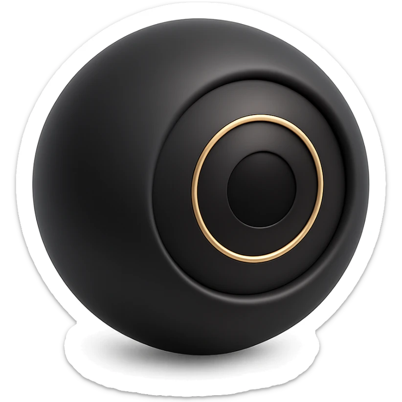 black themed eyeball, modern and minimal, with a smooth finish and faint highlights sticker