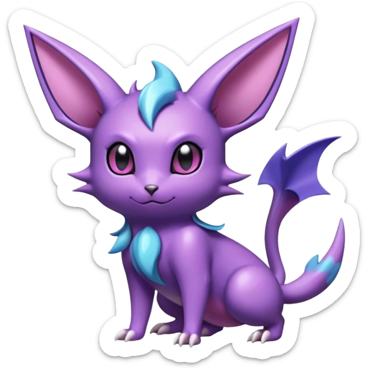 Cool Edgy Cute Shiny Noibat-Espeon-Nidorino-hybrid  full body sticker