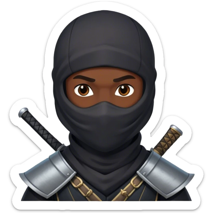 The ninja emoji combined with an european Knight  sticker