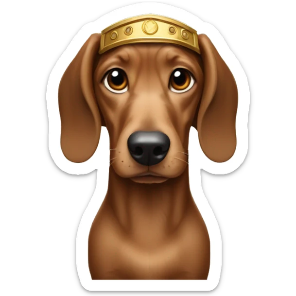 dauchund named hector as a greek god, emperor and thor all in one. fill the emoji frame so it does not look small when used sticker