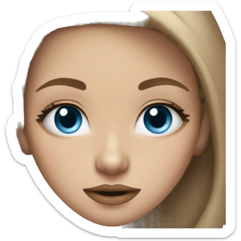 light brown hair blue eye long lashes big lip girl sticker