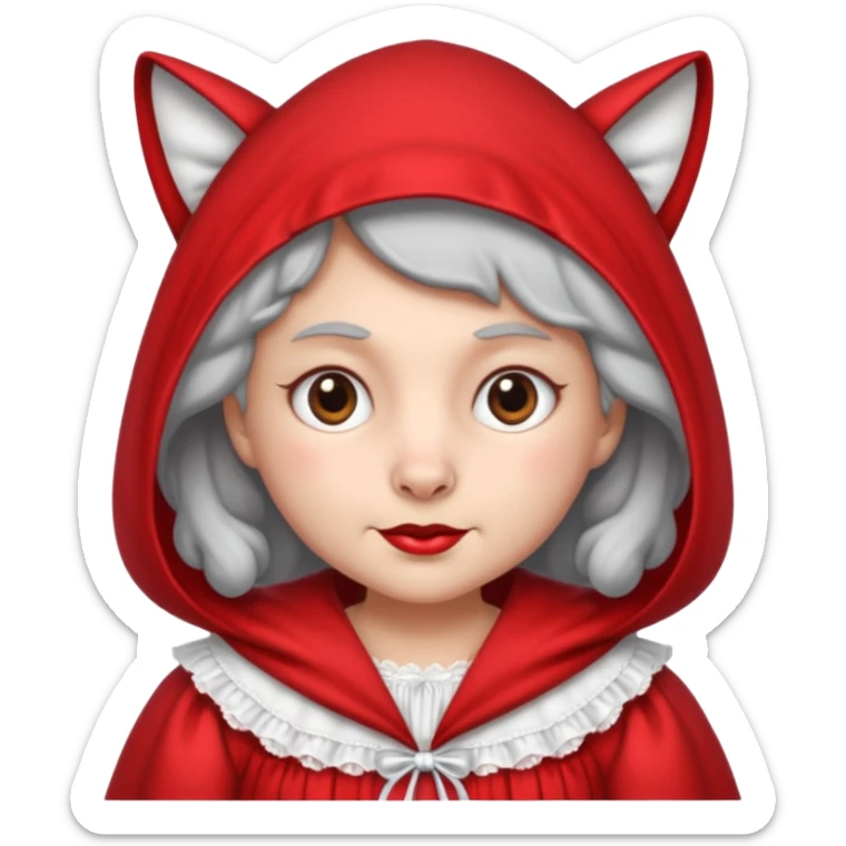 The Big Bad Wolf put on Little Red Riding Hood's grandmother's clothes. sticker