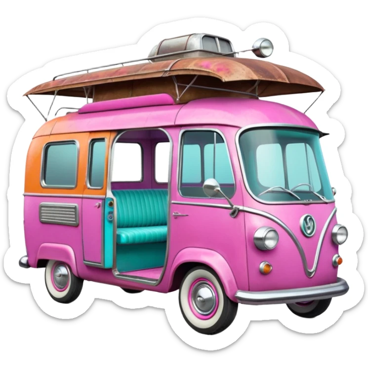 Jetson’s Ultra hotrod Haunted Barbie dream house Caravan motorbike tuk tuk  sticker