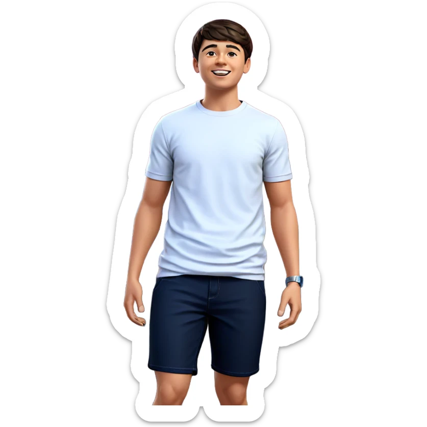 happy boy in casual wear sticker