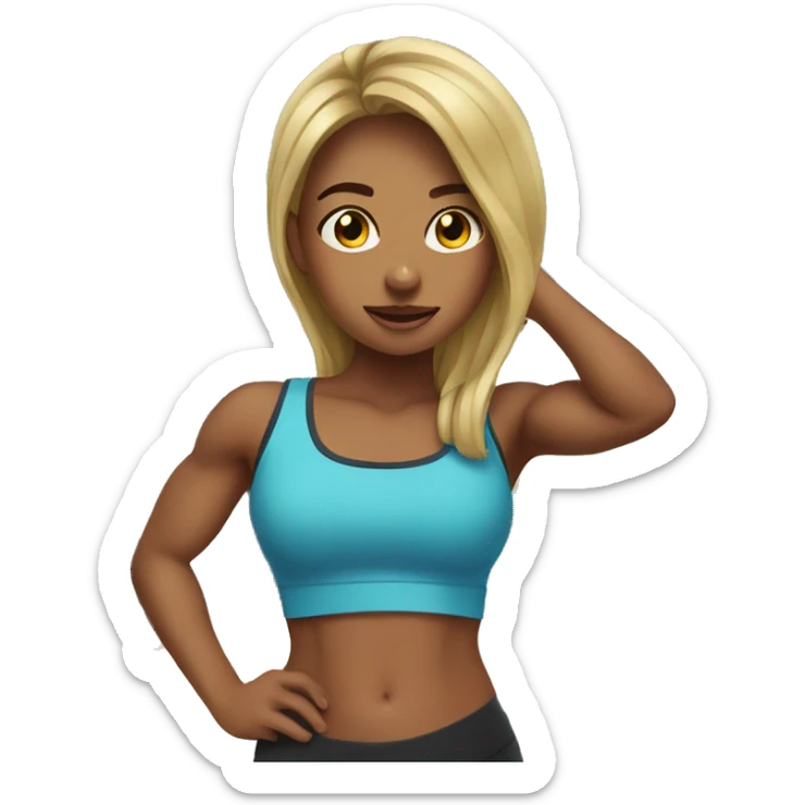 Girl in gym sticker