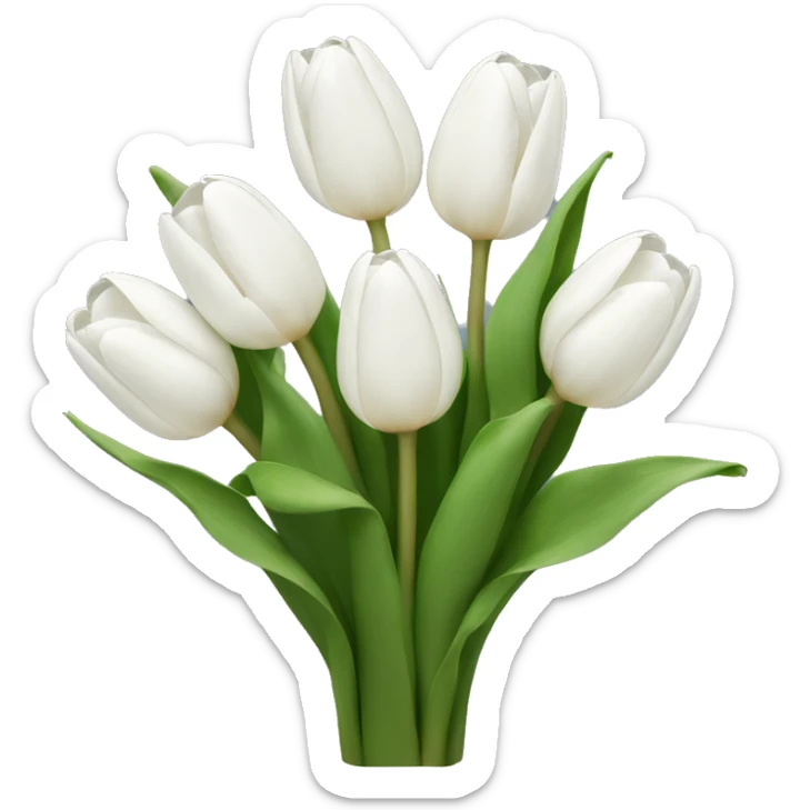 white tulip bouquet  sticker
