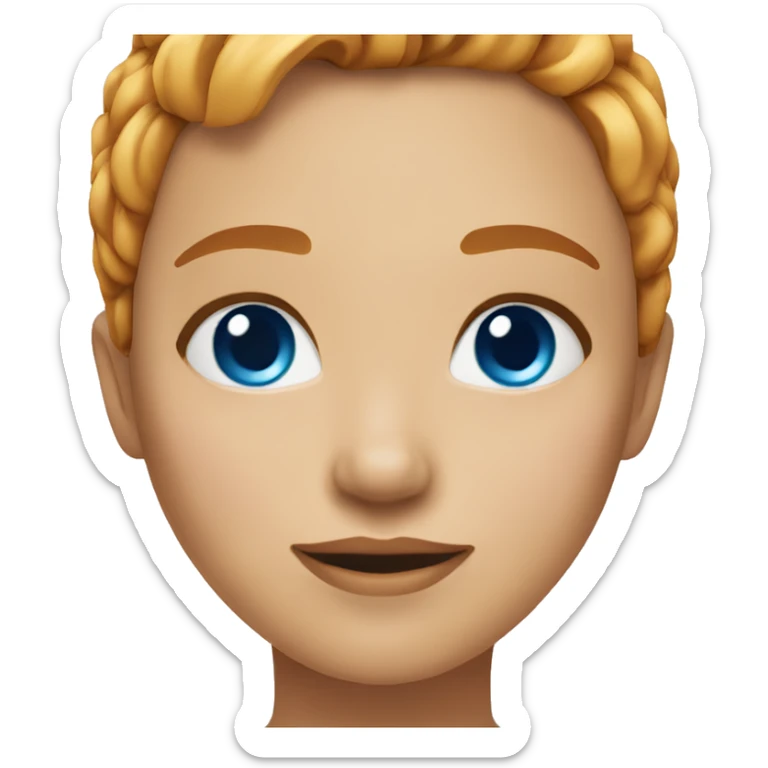 Pretty girl, ginger short brownish hair with bright blue eyes blonde eyebrows  sticker