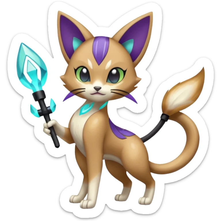 Meloetta-Purrloin-Electrike-Pokémon-Fakémon-fusion-hybrid-creature sticker