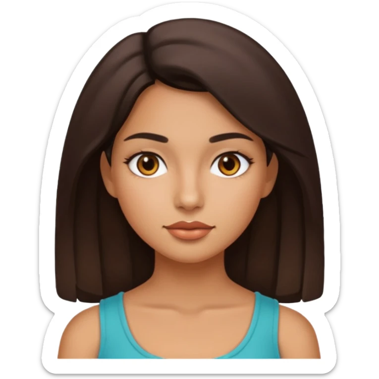 Latina girl with tight, dull facial skin sticker