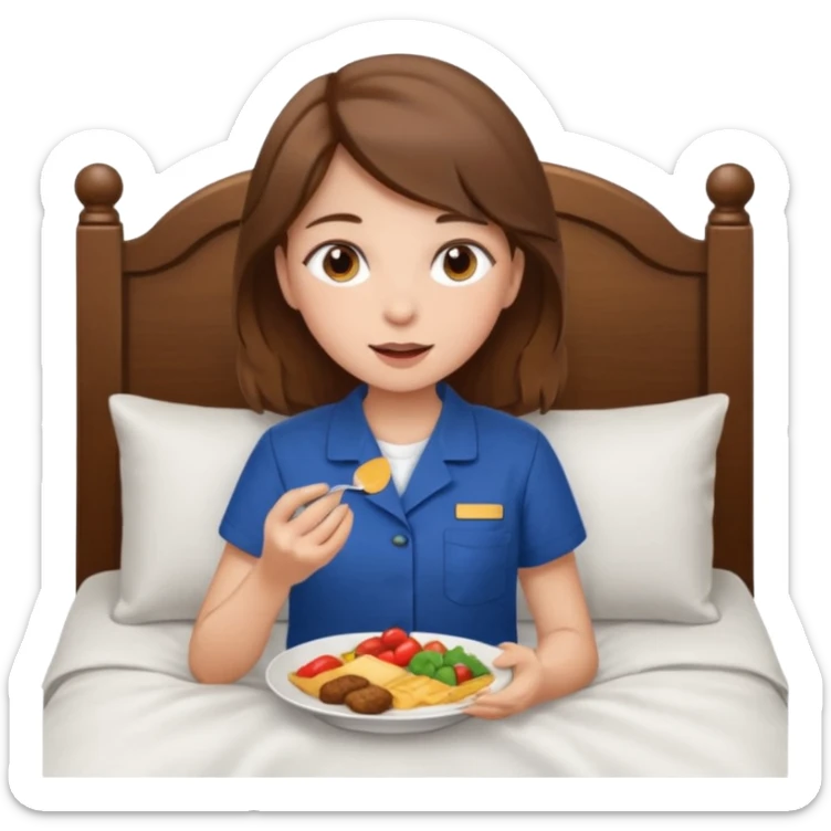 everyday life, food, sleep, work, girl, brown hair sticker