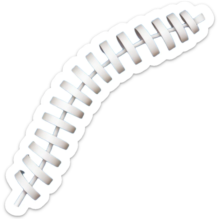 con of a single-stranded mRNA shaped as a half-helix; simple curved ribbon with small ticks for bases; balanced symmetry; flat vector, high contrast, transparent background, no text; suitable for app icon or presentation. sticker