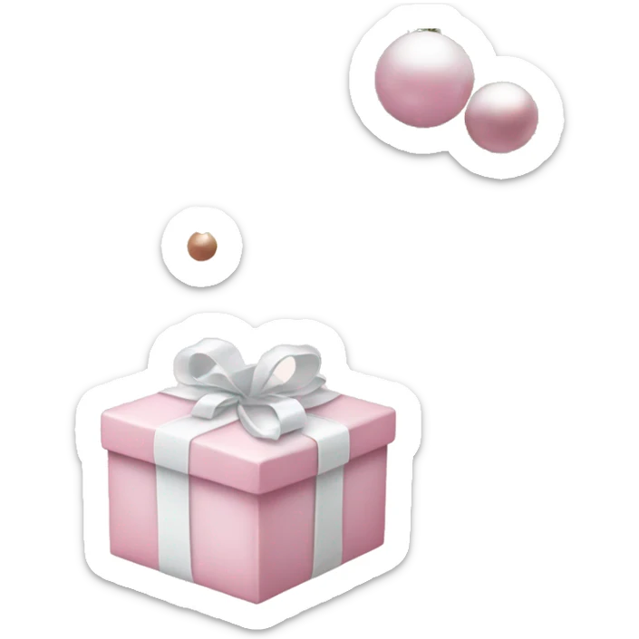 Light pink Christmas gifts under a white Christmas tree  sticker