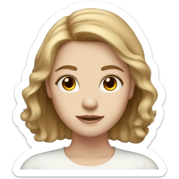 Pale girl with light brown hair and honey brown eyes sticker