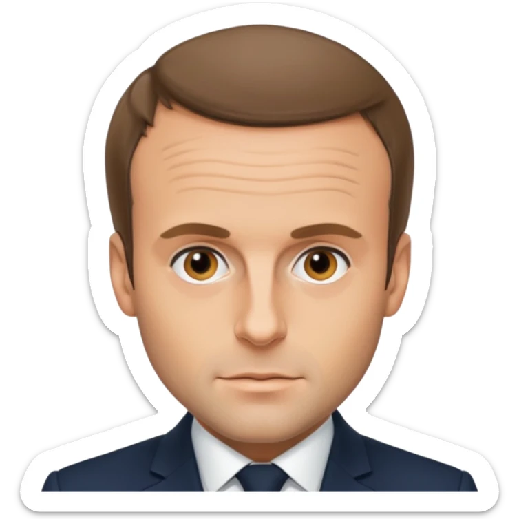 met plus de détails surtout au niveau de la hairline pour Macron  sticker