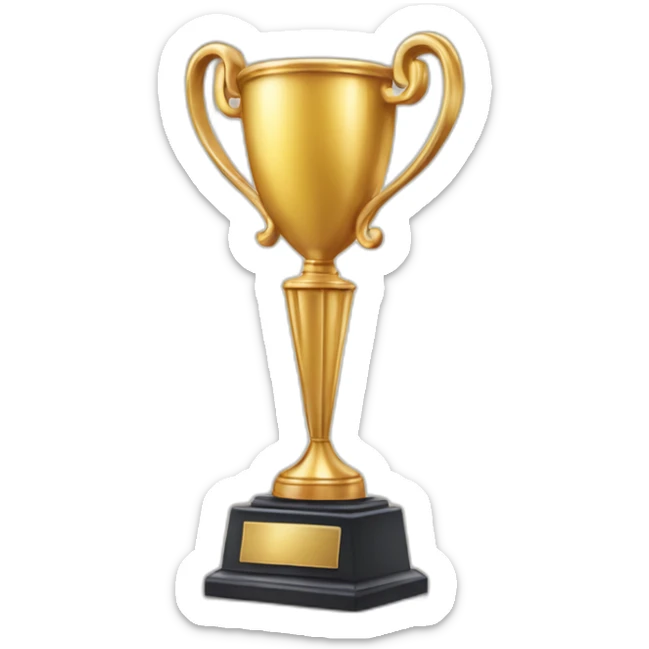 "I'm searching for an emoji that conveys a sense of victory or congratulations – something like a shining trophy or bright stars!" sticker
