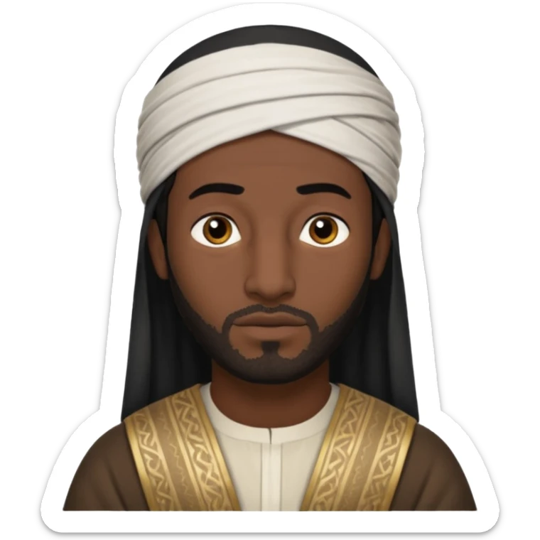 boaz - arab man from the bible no headdress with hair  sticker