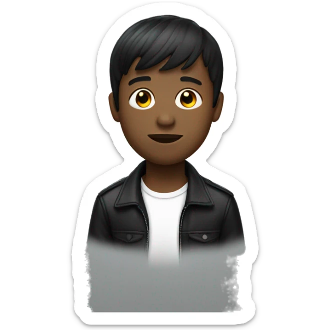 boy with a fringe and black short hair music producer sticker