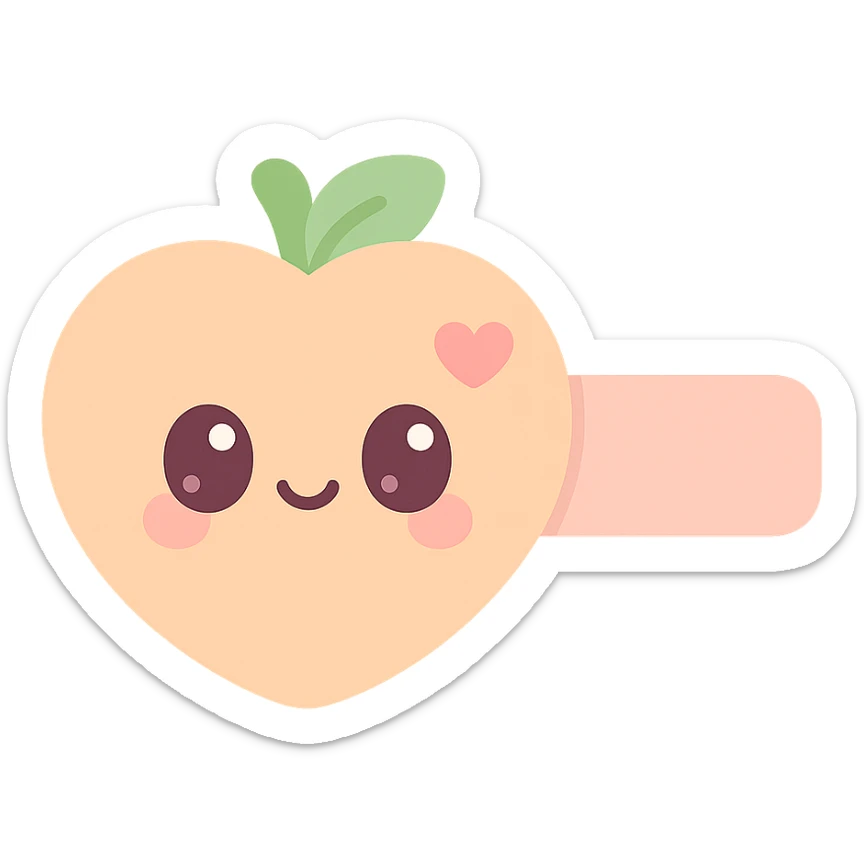 hairclip, fruit shape, kawaii style, pastel colors, cartoon, isolated, no hair sticker