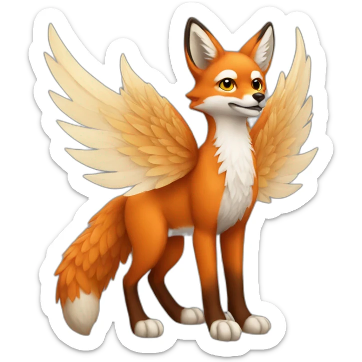 winged fox sticker