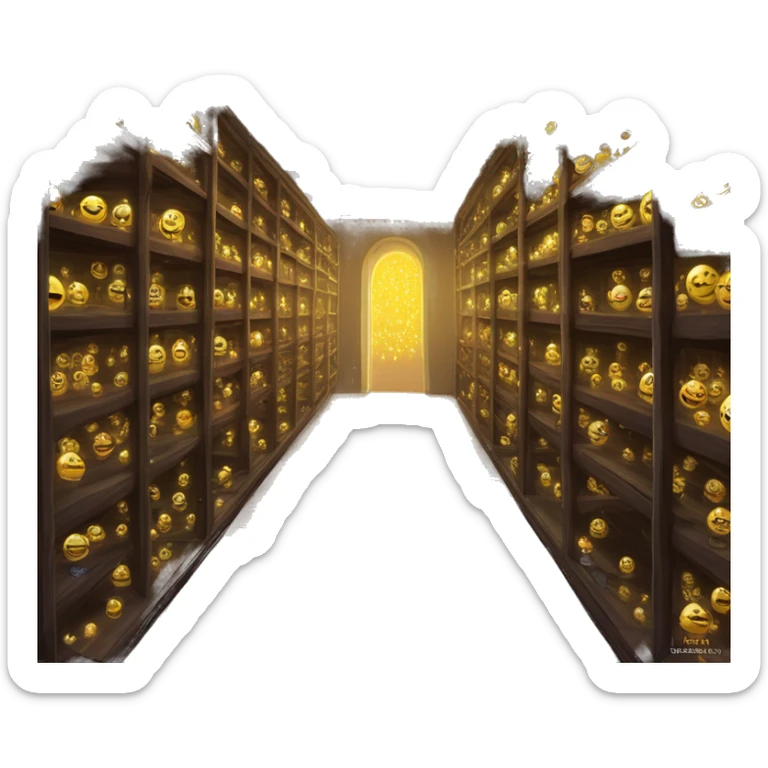 The shelves in the Hall of Prophecies are tall and endless, lined with thousands of glass orbs containing prophecies. Each orb glows faintly, housing a record of a prophetic revelation, guarded by magic and accessible only to those directly involved  sticker