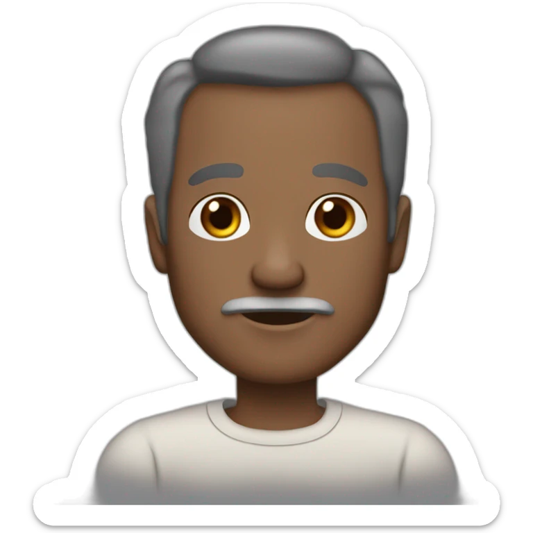Old man, age 48, brown (no black) skin, small and black hair, no beard, no mustache sticker