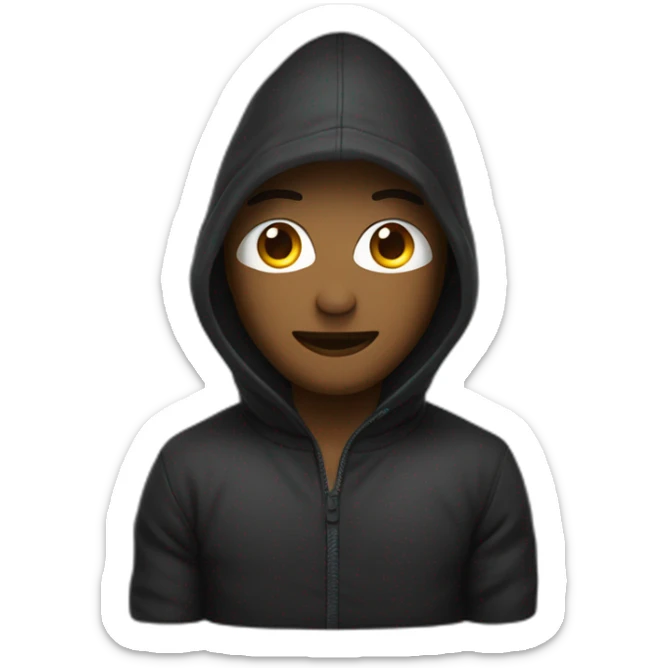 Homme en cagoule noire qui recouvre sa tête sauf ses yeux sticker