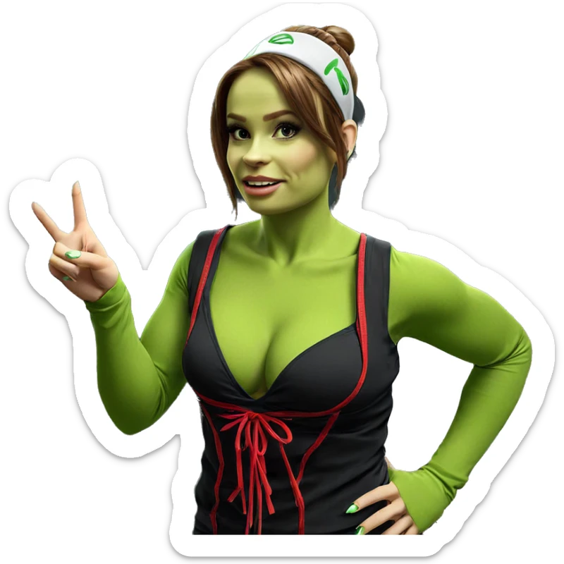 green skin beauty portrait sticker