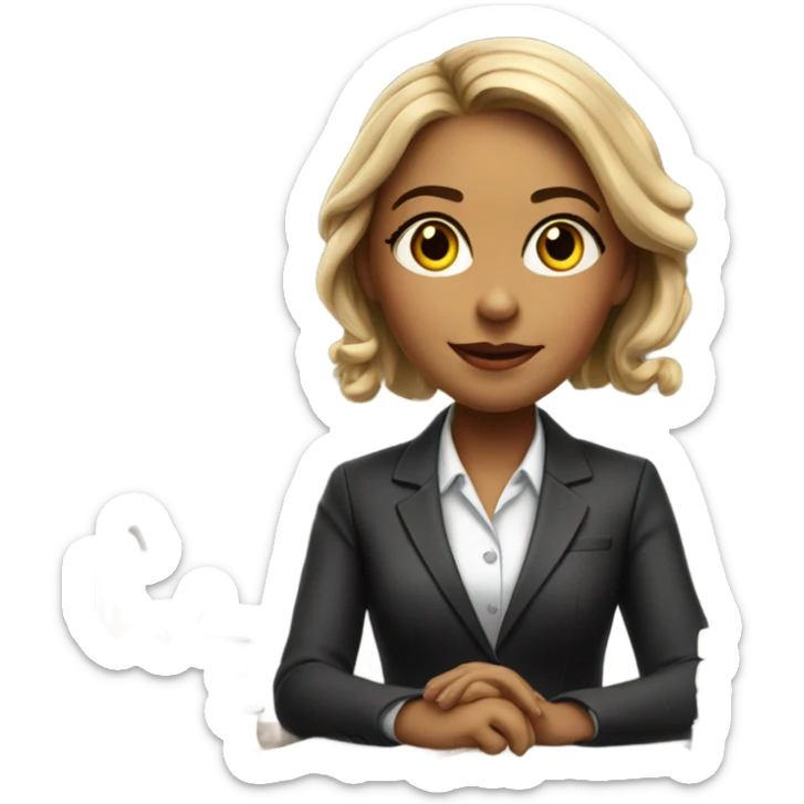 realistic portrait of a girl as a lawyer  sticker