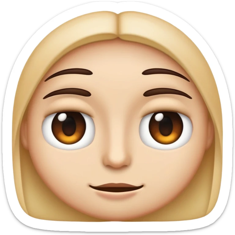 Emoji eyes are looking to the right snd the mouth is straight  sticker