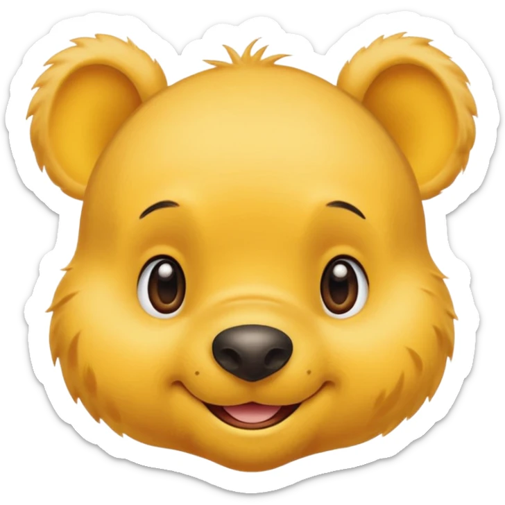 make a cute winee the pooh emoji only one pair of eye brows and only the face no body and no shirt and no being naked no fair sticker