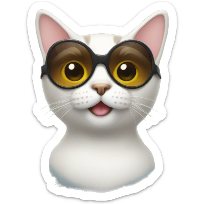 Cat with sunglasses sticker