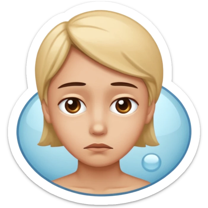 inseguridad corporal: una silueta humana mirando su reflejo con una expresión de duda o tristeza sticker