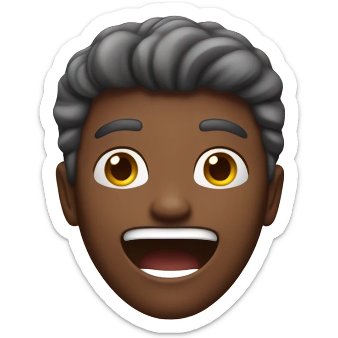 an emoji which shows that a person is very excited and the person can be a teenager.  sticker