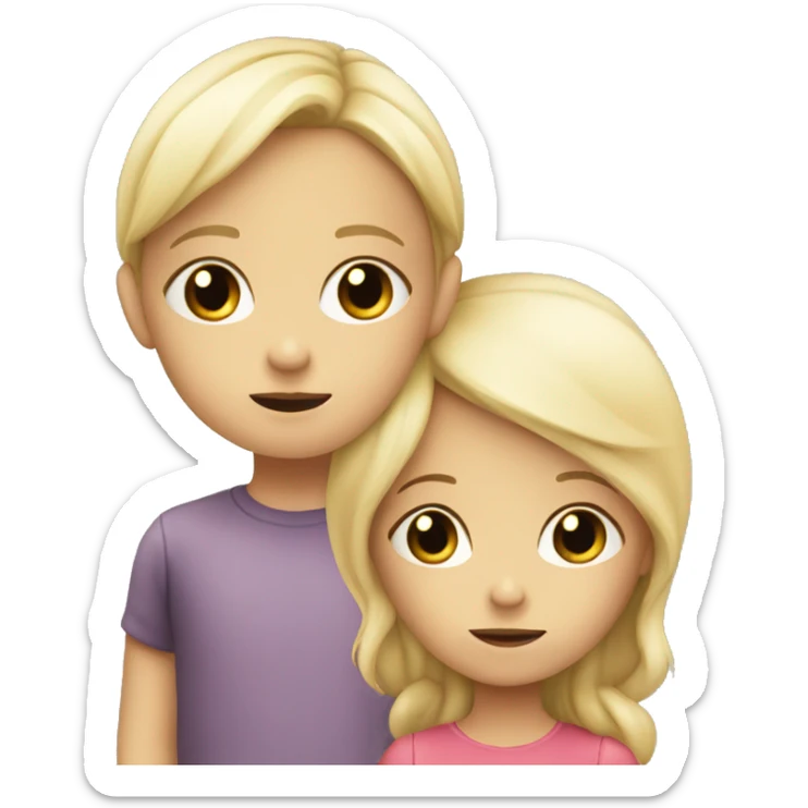 blonde child does not give a toy to another sad blonde child sticker