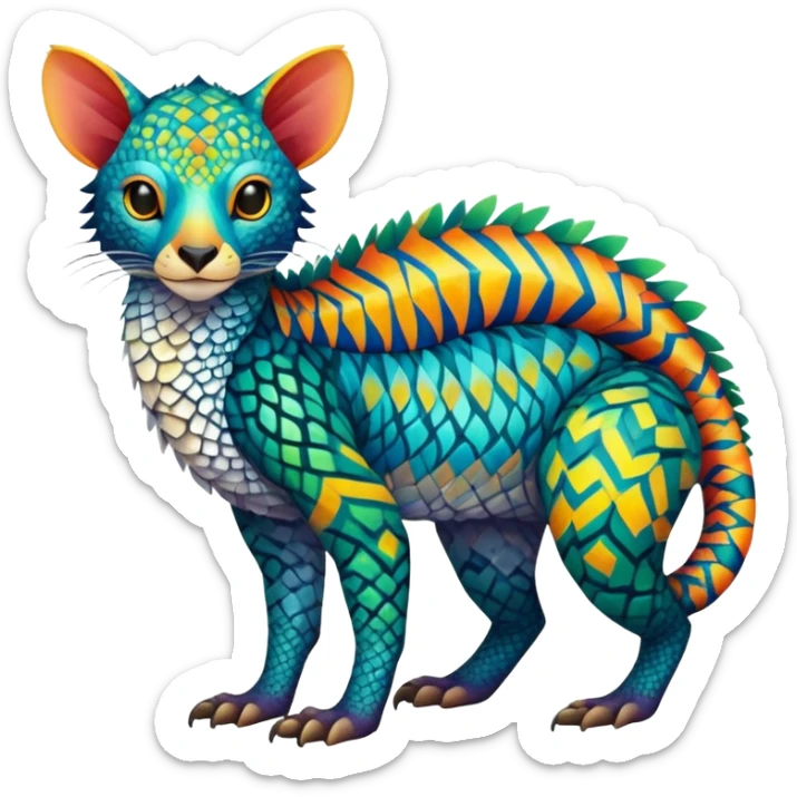 Colorful Exotic Tropical Trico-Vernid-Fionbri-hybrid (full body) sticker