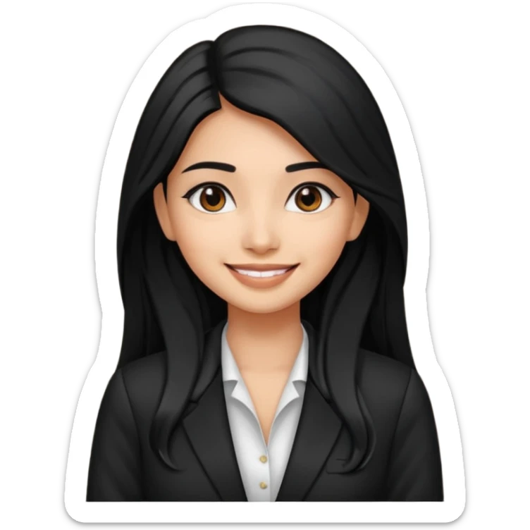 A beautiful indian girl Salon owner with blazer in black long hair  sticker