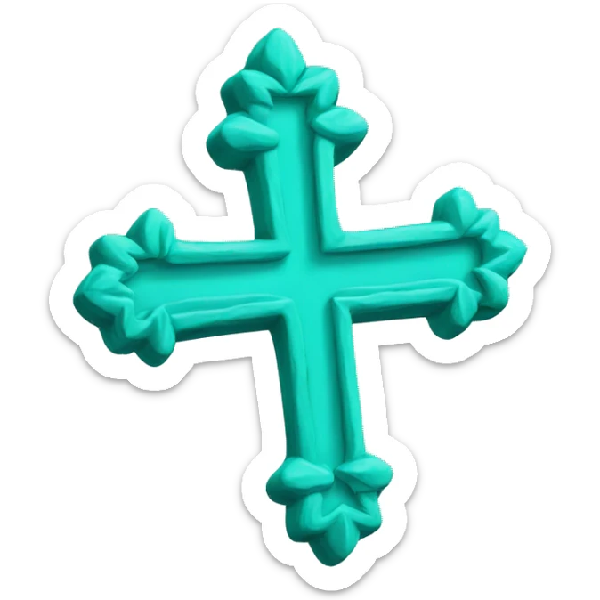 turquoise cross sticker