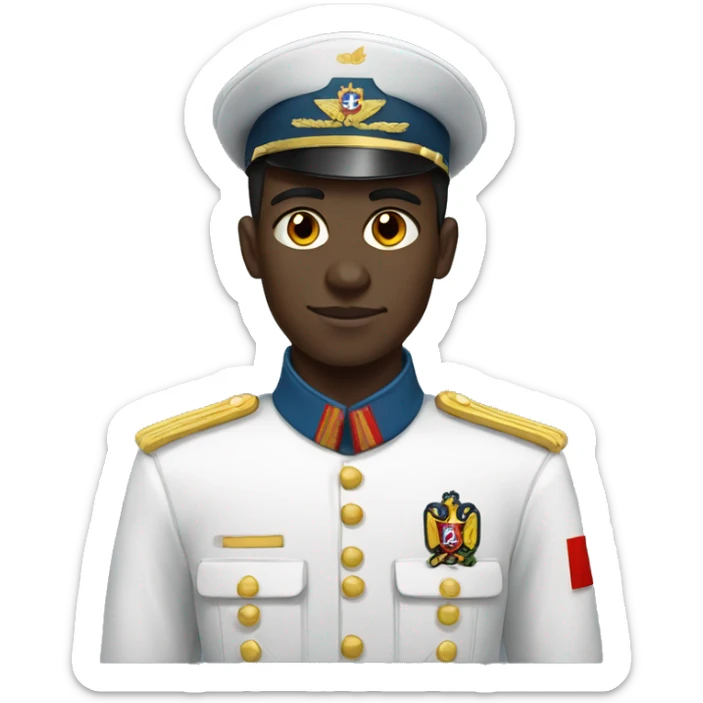 a dark-haired man with dark skin in the uniform of a Russian cadet sticker