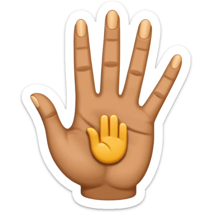Iphone style hand emoji making the FAZE sign but upwards so it becomes a 4 sticker