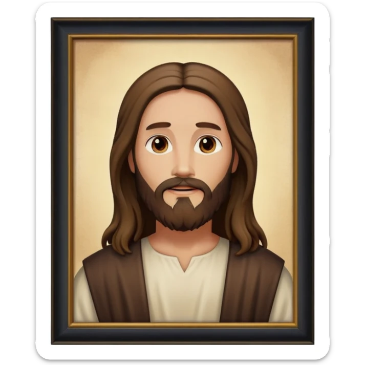 an expensive framed picture of the savior of the world (jesus christ) sticker