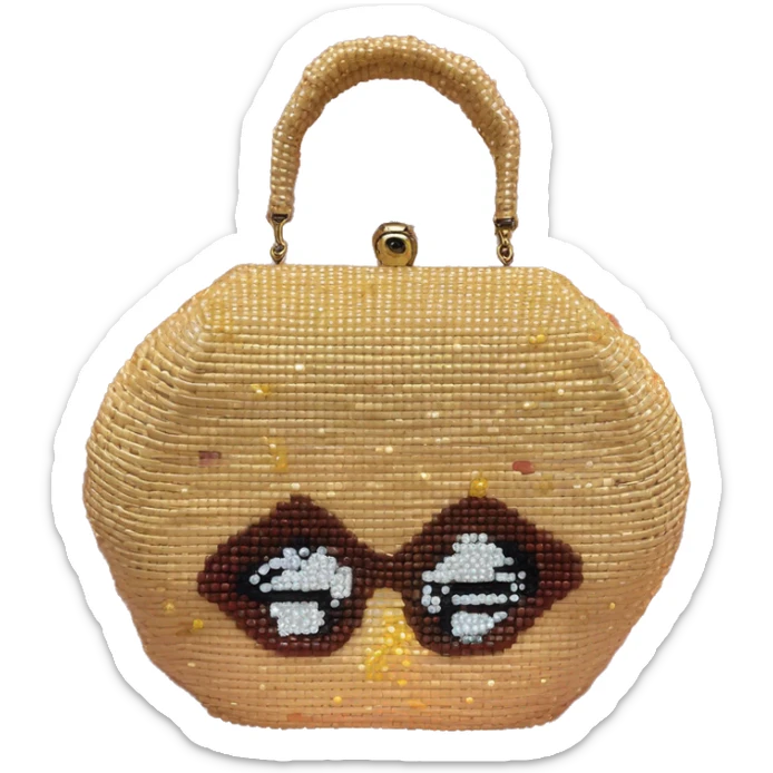 Golden Girls Purse Vintage Style Sophia Petrillo Bag Beaded Rattan Wicker sticker
