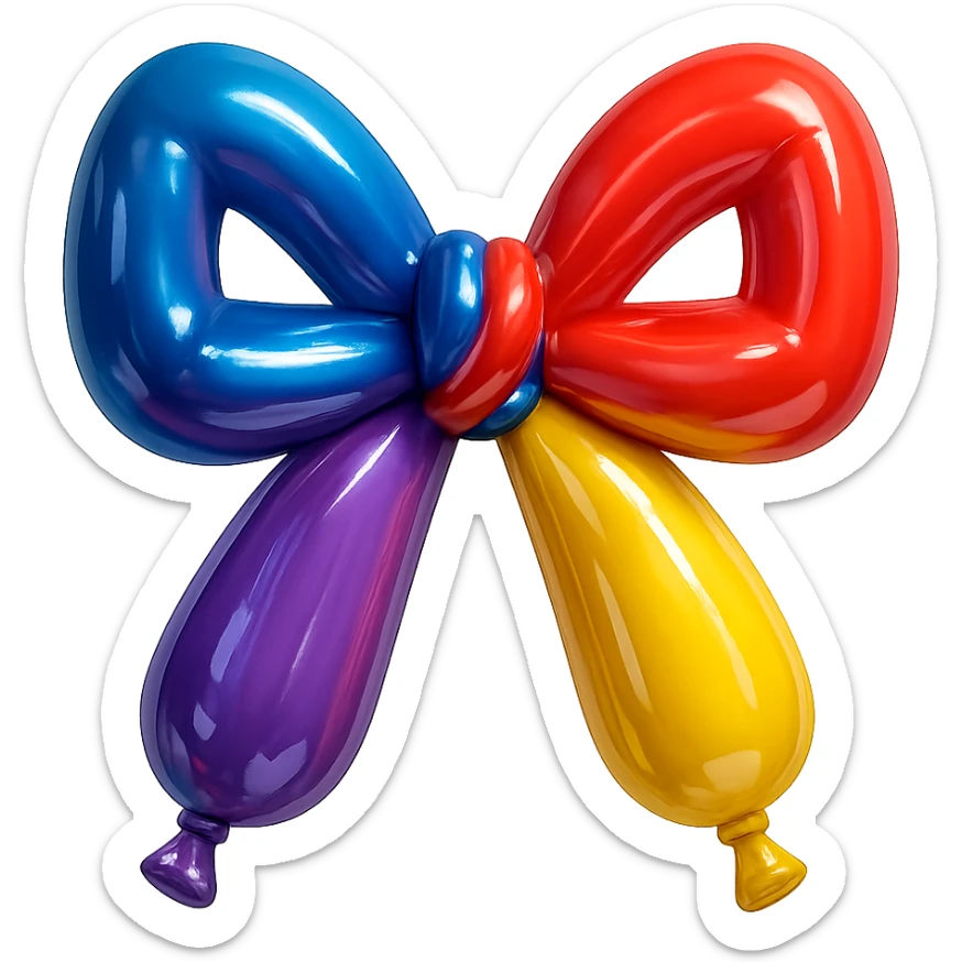 gothic bow, balloon style sticker