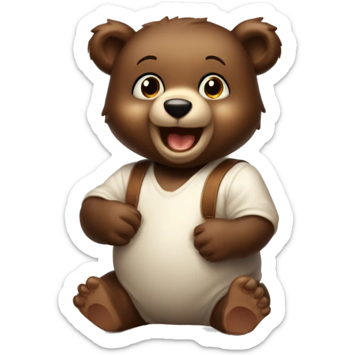 A playful and brazen baby bear.
Bringing wood and liking meat.
My hobbies are disturbing my grandfather, dancing while listening to music, and holding a surprise event. sticker