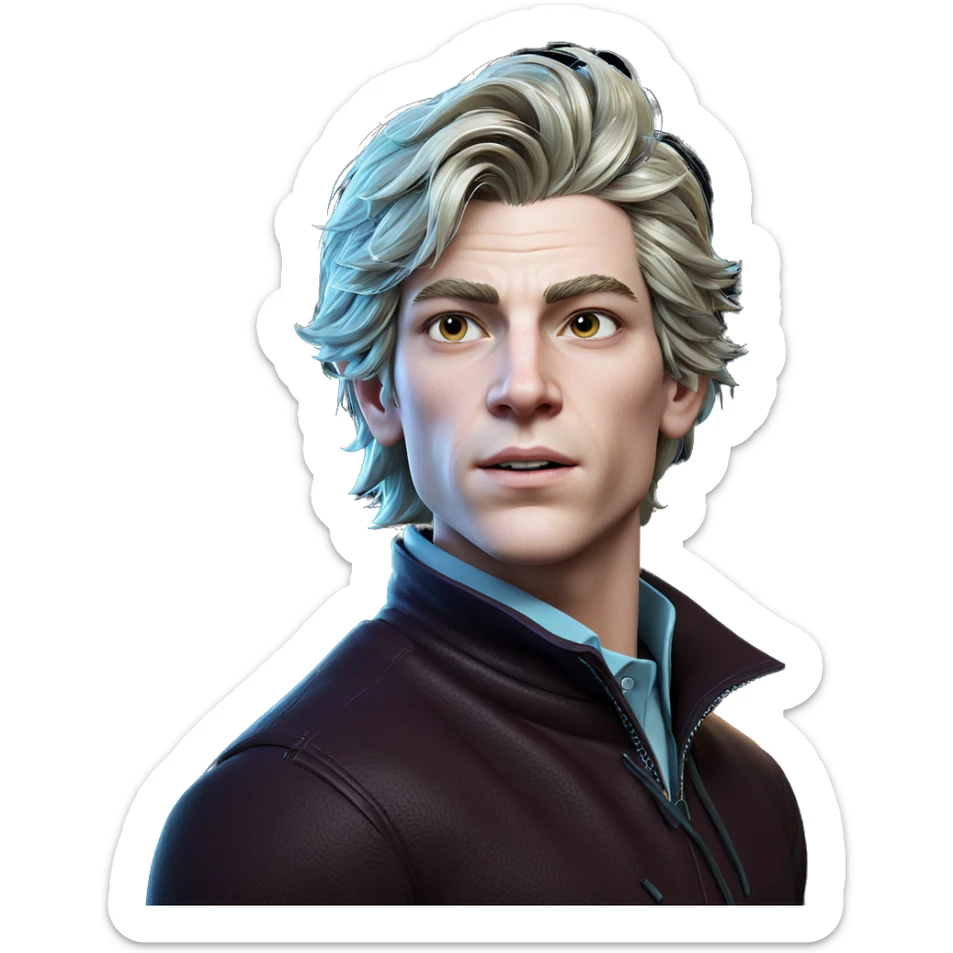 pointy-eared boy portrait sticker