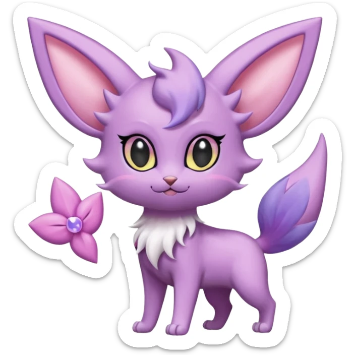  Fey Toony Espurr-Espeon-Skitty-Delcatty-Sprigatito-Purrloin-fusion-hybrid sticker