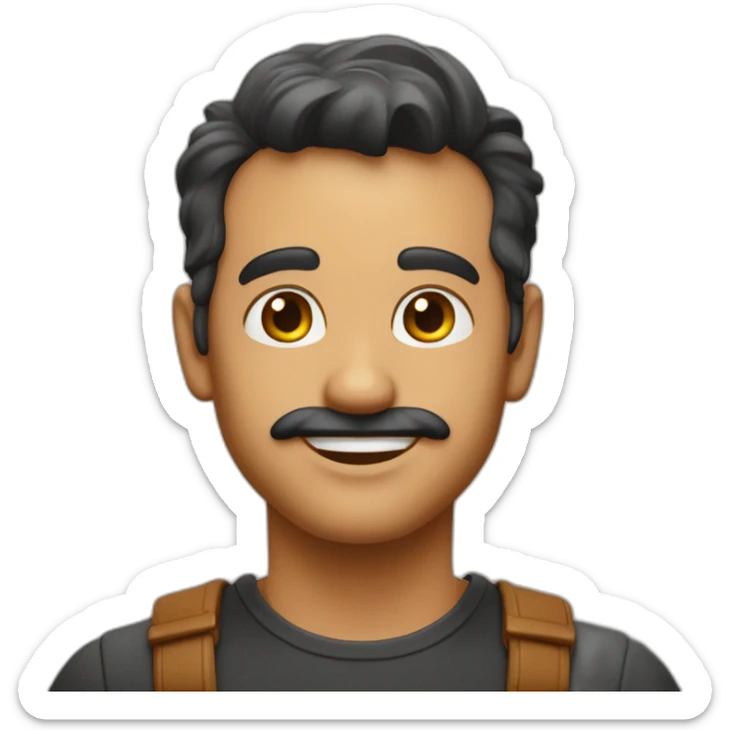 un beau gosse au couleur caramel avec des cheveux crépus noir sticker